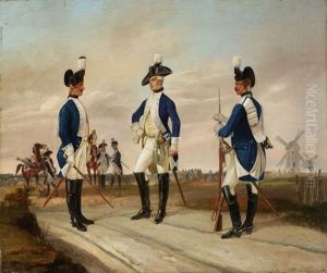 Drei Chargen Des Preusischen Dragoner-regiments 6 Von Posadowsky by Gustav Schwarz