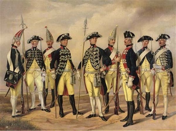 The Prussian Military In Circa 1786 - Soldiers Of The Infantry And Artillery - view 1