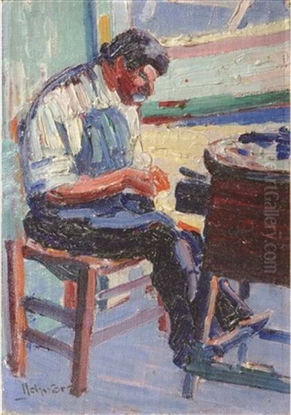 A Seated Craftsman - view 1