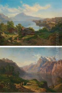 Gegenstucke: "ruine Neuhabsburg In Meggen" Und "gegend Am Urnersee"