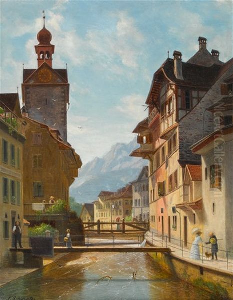 Alt Luzern - Der Krienbach, Bruggligasse - view 1