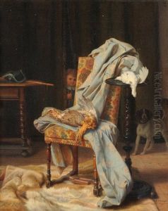 Interieur Mit Jagstillleben by Xaver Schwegler