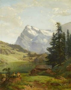 Goldzernsee Im Kanton Uri Mit Pristenstock by Xaver Schwegler