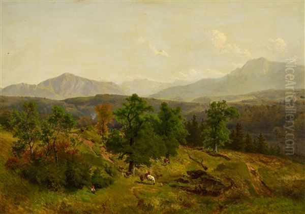 Weite Berglandschaft Mit Viehherde - view 1