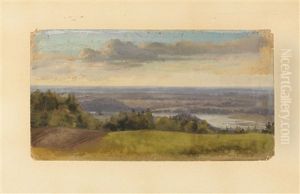 Weiter Blick In Sommerliche Hugellandschaft by Carl Schweich