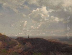 Blick Von Einer Anhohe Auf Eine Weite Landschaft by Carl Schweich