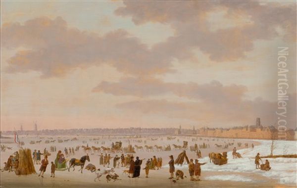 View Of The Maas Before Rotterdam In Winter - view 1