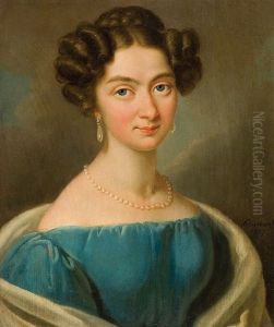 Lady In Blue Dress by Karl Gottlieb Schweikart