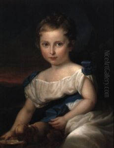 Portrait Eines Kindes In Weisem Kleid