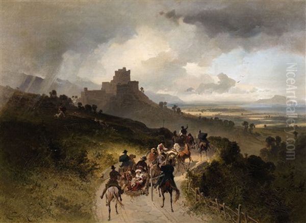 Landscape With A Castle And Wagon - view 1