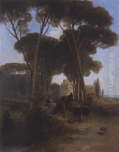 Italienische Villa Vor Einem Pinienwaldchen - view 1