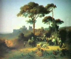 In The Roman Campagna by Ernst Schweinfurth