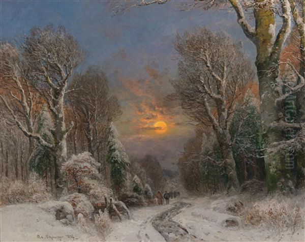 Moonlit Night In Winter - view 1