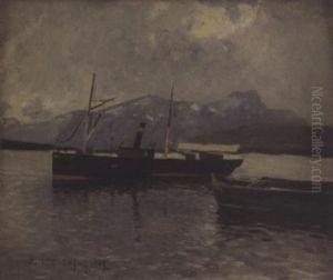 Fjordlandschaft Mit Dampfschiff