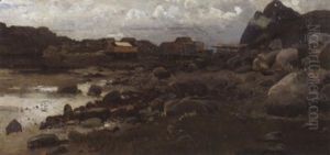 Norwegische Fjordlandschaft Mit Fischerdorf