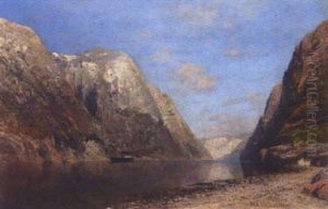 Fjordlandschaft Mit Dampfschiff