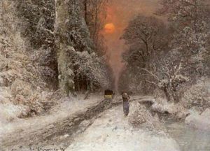 Winterlandschaft Mit Reisigsammlerin