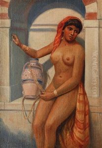 Orientalische Wassertragerin by Reinhold Schweitzer