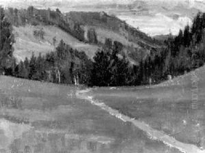 Landschaft Mit Feldweg Im Jura by Albert Schweizer
