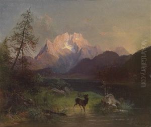 Rohrender Hirsch Am Seeufer
