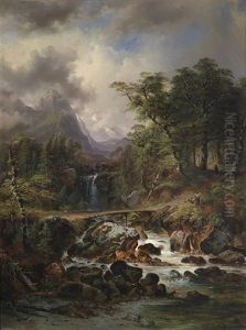 Grose Gebirgslandschaft by Karl Schweninger the Elder
