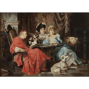 Visiting With The Cardinal by Karl Schweninger the Younger