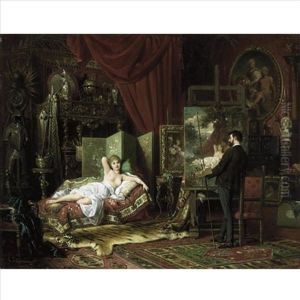 The Model In The Studio by Karl Schweninger the Younger