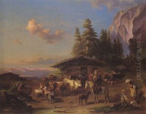 Reges Teiben Vor Der Almhutte