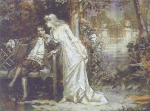 Galante Szene Im Park by Karl Schweninger the Younger
