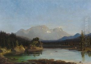 Waldsee Mit Gebirgshintergrund An Einem Prachtvollen Fruhlingsmorgen by Amelie Ulrika Sofia von Schwerin