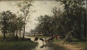 Landskap Med Boskap by Amelie Ulrika Sofia von Schwerin