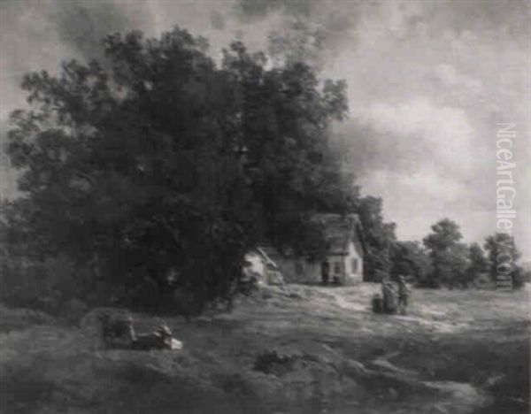 Bauernhof Unter Baumen, Davor Die Bauernfamilie - view 1