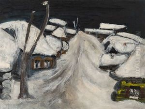 Wintry Village by Martel Schwichtenberg