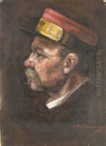 Portrat Eines Postboten Im Profil