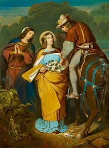 Das Rosenwunder Der Heiligen Elisabeth by Moritz von Schwind