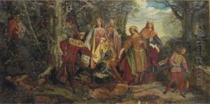Elegant Figures Giving Alms