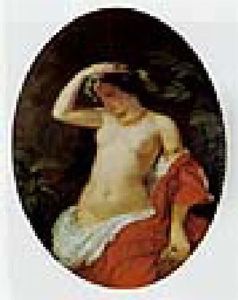 Weiblicher Halbakt (melusine?) In Einem Wald