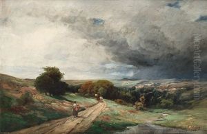 Postkutsche Bei Aufziehendem Gewitter
