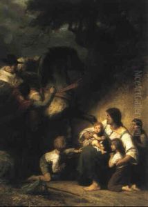 Wilhelm Tell Rettet Frau Und Kinder Vor Dem Tyrannen Gessler by Fritz Schwoerer