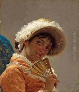 Donna Con Ventaglio by Giuseppe Patti Sciuti