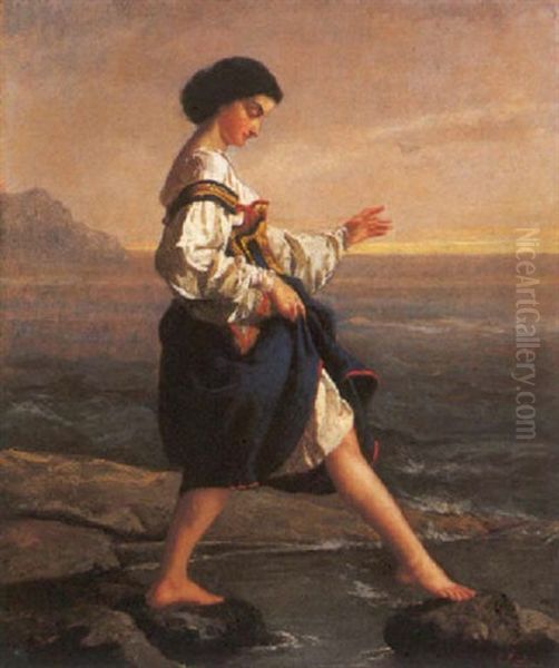 Ragazza Che Cammina Sugli Scogli - view 1