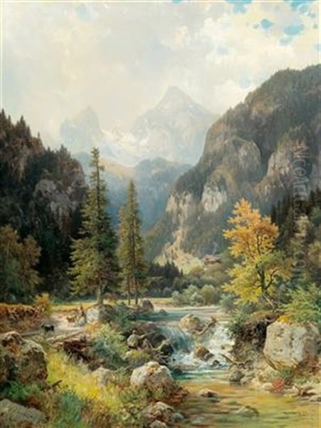 Scene Near Berchtesgaden With Watzmann - view 1