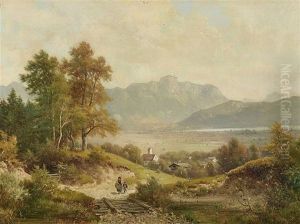 Blick Auf Den Kochelsee Und Jochberg by Ludwig Sckell