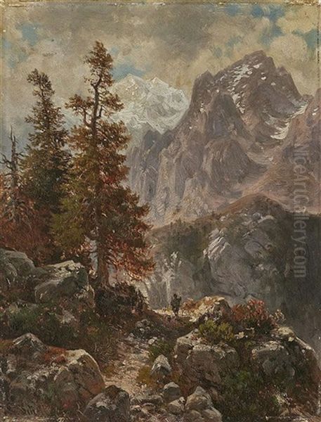 Mountaneous Landscape With A Wanderer - view 1