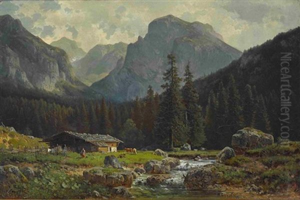 Almhutte In Gebirgslandschaft - view 1