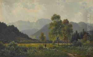 Jager In Sommerlicher Vorgebirgslandschaft
