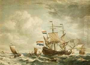 Naval Battle Scene. by John Boydel
