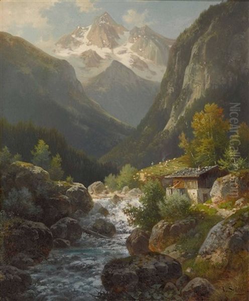 Muhle In Der Ramsau Mit Dem Watzmann - view 1
