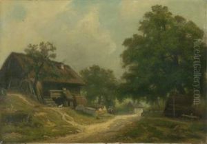 Bauernhaus In Sommerlicher Landschaft by Ludwig Sckell