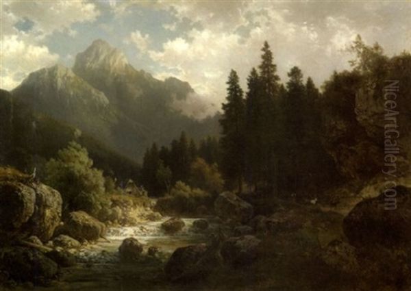 Rocky Landscape With A Stream - view 1